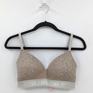 Victoria's Secret PINK Bra Women's 34D Gray Heather Wireless Lightly Lined